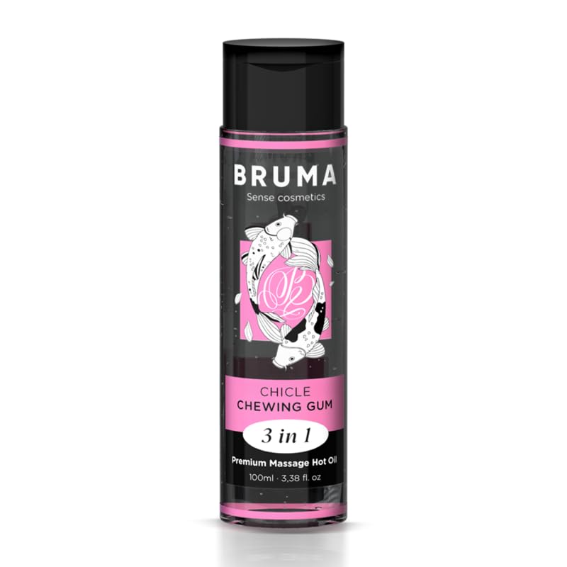 BRUMA - Aceite de masaje premium efecto calor sabor goma 3 en 1-100 ml -