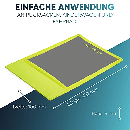KD-TECH Kinderwagen Reflektoren 5er Set mit Klettverschluss für maximale Sichtbarkeit Sicherheits-Reflektoren Buggy (Grün-Silber)