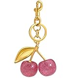nylry Cherry Keychain Cherry Bag Charm Purse Charms for Handbags Cute Keychain Accessories Gifts for Women Aesthetic Y2K Kawaii Keychains Accessories Charms-pink