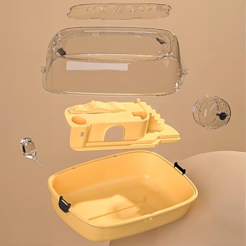 Gaiola Casa De Luxo Casinha Hamster Moderna Acrílico Habitat Completo Premium 45x30x25cm