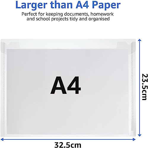 Pochette plastique transparent A4 bouton pression pour classer 25 docs
