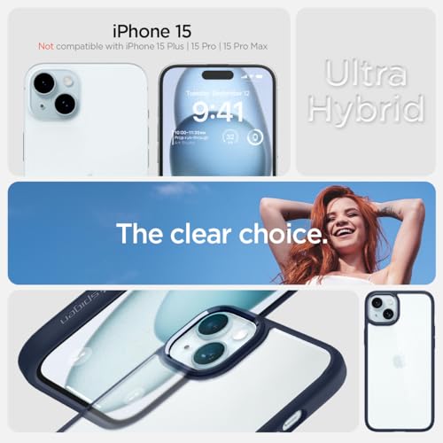 Image of Spigen for iPhone 15 Case, Ultra Hybrid [No Magnet Ring][Anti-Yellowing] - Navy Blue