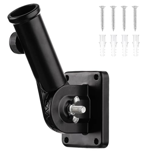 NUWIQ Soporte de Asta de Bandera, Montaje en Pared Ajustable Soporte de Asta de Bandera, para Decoración de Banderas, Negro