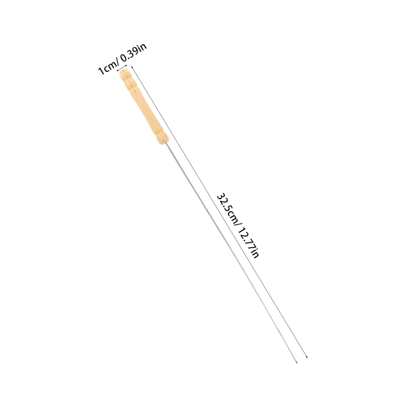 Brochetas de Acero Inoxidable para Asar 50 Piezas con Mango de Madera | Plata, Reutilizables y Resistentes al Óxido, 33cm, Uso en Bbq y Grilling, Forma Redonda