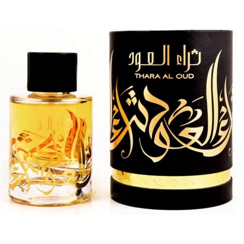 Thara Al Oud EDP - Eau de Perfume 100ml(3.4 oz) | Amber Wood, Vanilla, Cardamom, Oud Wood, Incense, Leather & Sandalwood | by Lattafa