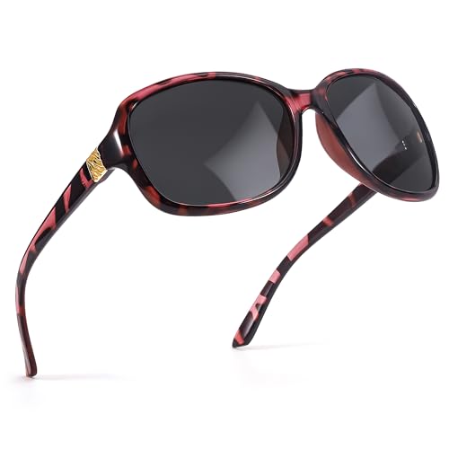 Image of SIPHEW Polarized Sunglasses for Women | Vintage Square Sunglasses w UV400 Protection | Womens Wraparound Shade