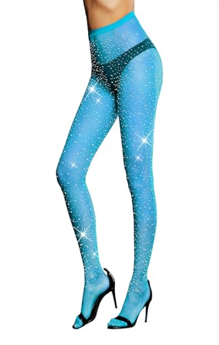 Image of FANCAME Fishnet Stockings for Women Halloween Sparkly Tights Plus Size