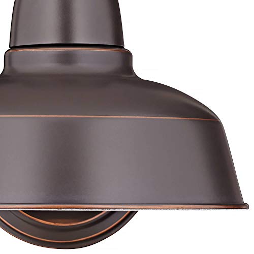 John Timberland Urban Barn Rustic Farmhouse Outdoor Wall Light Fixture Oil Rubbed Bronze Steel Gooseneck Arm 13" For Exterior House Porch Patio Outside Deck Garage Yard Front Door Garden Home #TOP2