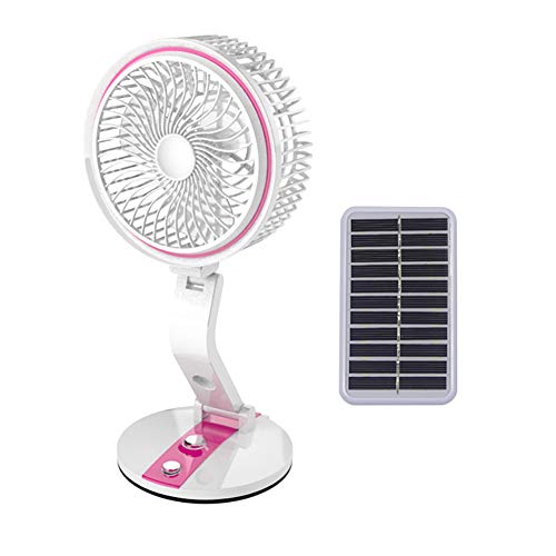USB Solar Panel Powered Mini Tragbare Fan,Für Kühlung Lüftung Outdoor Home Wiederaufladbare Fan Handheld Solar Camping Fan,Rosa