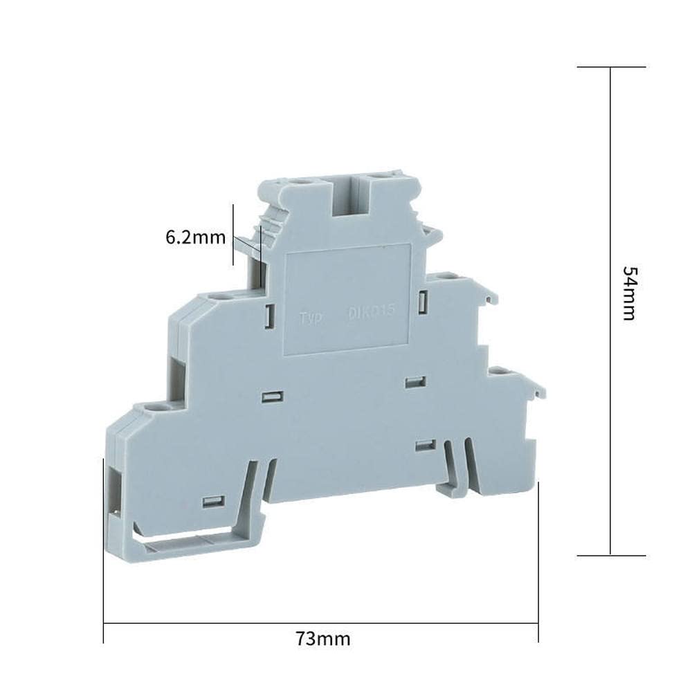 10pcs Phonex Type DIKD1.5 Din Rail Wiring Conductor Connector 3-Layer Thin Modular Screw Terminal Block DIKD-1.5