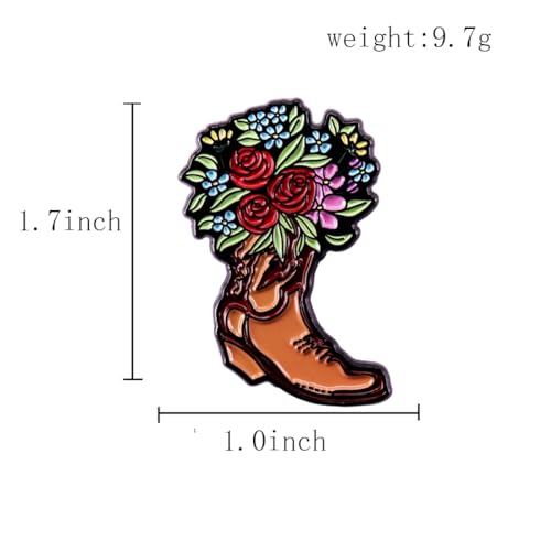 Image of Cowgirl Boots Pin Brooch, Enamel Pin Gift for Women Men