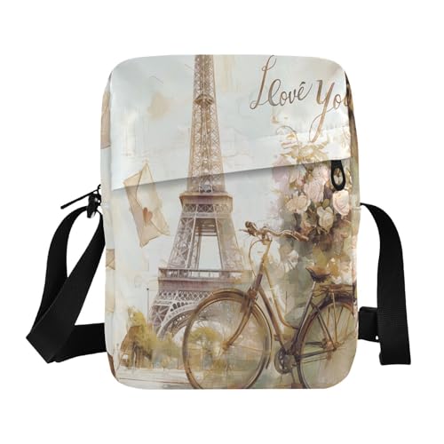 messenger bag for women cross body bag men Lady Shoulder Handbags Adjustable Strap for Casual Casual- Retro Eiffel Tower