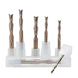 □ Beschichtung: TiCN Shenyitool Hardwaretools 2 Flute Fräser linke Hand unten Cutter 3.175 Shank TiCN CNC Fräser for Aluminium Carbide Spiralfräser Schneid Werkzeug (Size : 3.175x12x55L)