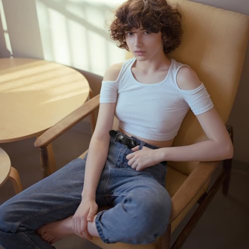 Image of WHIPPY Women Leather Belt for Jeans Pants Dresses Black Ladies Waist Belt with Pin Buckle