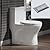 WOODBRIDGE Short Compact Tiny Dual Flush 1.28 GP One Piece Toilet,with Soft Closing Seat,1000 Gram MaP Flushing Score Small Toilet with Chrome Button B0500-CH, White