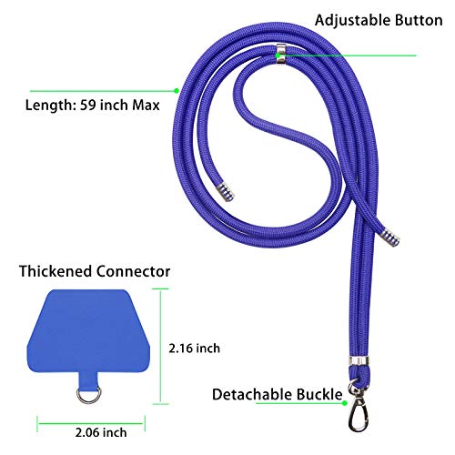Takyu Phone Lanyard, Universal Cell Phone Lanyard With Adjustable Nylon Neck Strap, Phone Tether Safety Strap Compatible For Most Smartphones (Blue) #TOP1