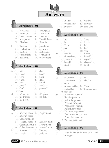 Image of MTG 51 English Grammar Worksheets Class 8 - Grammar Work books to practice English concepts in interactive way (Based on CBSE /NCERT)