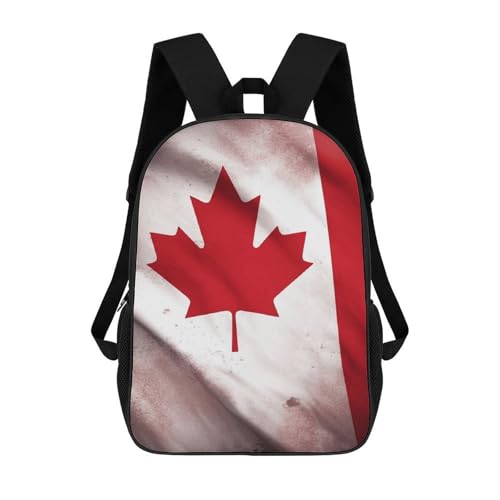 Canadian Flag Backpack for Men Women, Heavy Duty Backpack Large Capacity, Durable Lightweight Travel Daypack