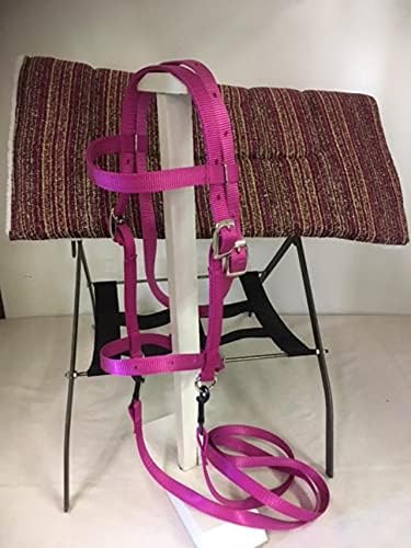 Miniature Horse/Sm Pony Purple RaspberrySparkle Saddle Pad Blanket and Bitless Bridle