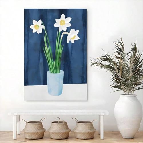 Jonquilles en vase affiche minimaliste toile 30x45cm - 4