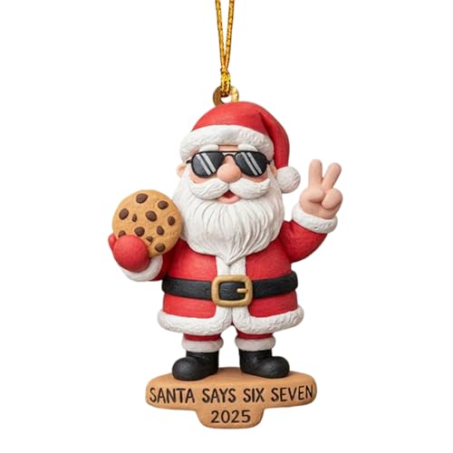Figura Decorativa de Papá Noel, Figura de Invierno para Colgar, Colgante Decorativo con temática de Claus, imágenes vívidas de Doble Cara, para Colgar preconectado, Visibilidad estacional para