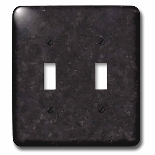 Double interrupteur à bascule 3drose motif granit perle noire résistant
