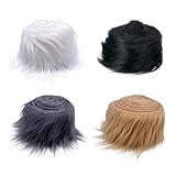 4 Stück Kunstfell Zum Basteln,Fur Kunstpelz Faux Stoff,Streifen Fell Furry Kunstfellstoff,Langhaarplüsch Plüsch Plüschstoff,Vorgeschnittene Kunstfell-Stoff.9cm*1.5m