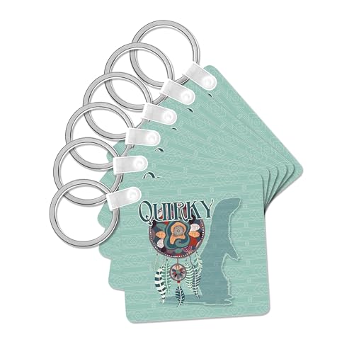 3dRose, Otter Native American Animal Spirit with a Dream Catcher Quirky, set of 6 Key Chains