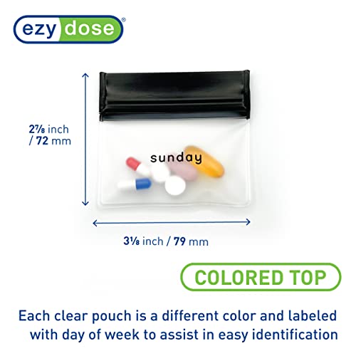 Image of Ezy Dose Reusable 7-Day Travel Pill Pouch Set, Colored Days of the Week (Pack of 2)