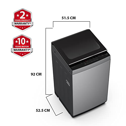 Image of Toshiba 8 Kg 5 Star Fully Automatic Top Loading Washing Machine (AW-M901B-IND(SG), Silver, Quick Wash, Delay Wash)