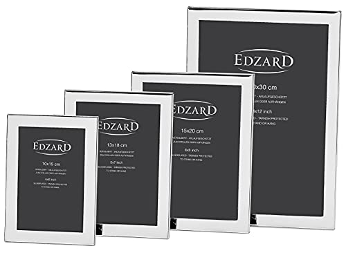 EDZARD Bilderrahmen Prato für Foto 15 x 20 cm, edel versilbert, anlaufgeschützt, mit Samtrücken, inkl. 2 Aufhängern… – Bild 3
