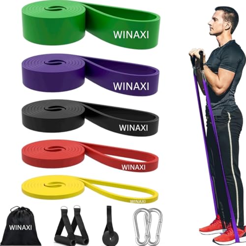 Resistance Bands Set - 5 Adjustable Exercise Bands, Handles, Door Anchor and Carry Bag | Pull Up...