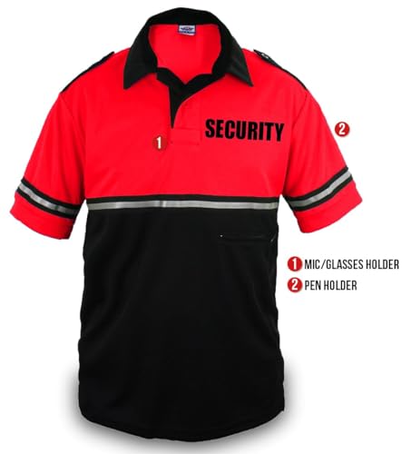 First Class Two Tone Security Bike Patrol Shirt with Reflective Stripes and Zipper Pocket2