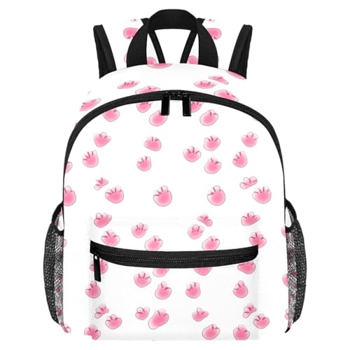 Sac à dos voyage enfant léger à bretelles confortables rose et imprimé patte de chat