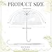12 PCS Wedding Clear Umbrellas Bulk 47 Inch Large Transparent Bubble Umbrella Rain Windproof Dome Stick Umbrellas with J Hook Handle for Wedding Graduation Prom Bridal Party Outdoor Events Supplies