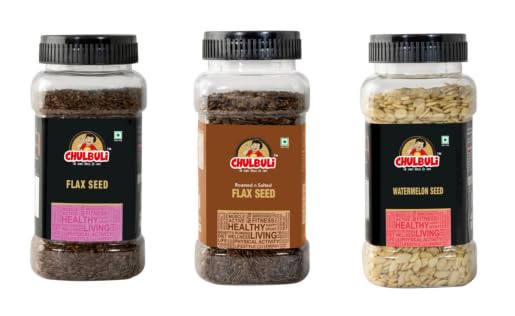 PP Chulbuli Seed Power Trio Flax Roasted Flax Watermelon Combo | Smoothies Salads Oats Baking Snack Mix | Healthy Breakfast Gym Nutrition Diet | 3 x 200g-image-22
