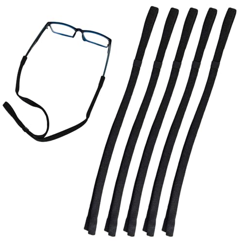Image of Eyeglasses Holder Straps, Adjustable Neck Lanyard Cord, Sports Sunglasses String Keeper, 2-Pack, Black