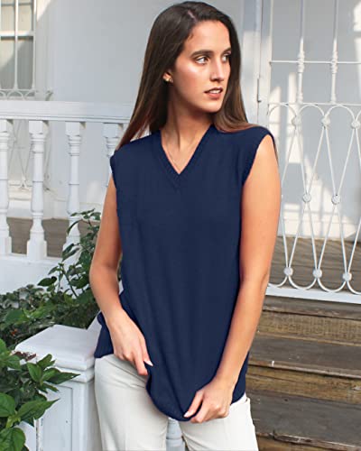 Image of TINKUY Peru Women's Alpaca Wool V-Neck Sweater Vest - Soft Knitted Pullover - Authentic Peruvian Wool - Sizes S-2XL