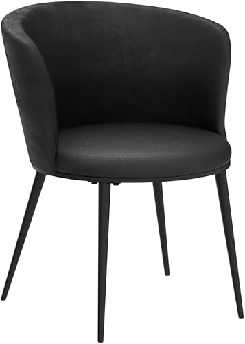 Miniatura 5 de Meridian Furniture Skylar Collection Modern  Silla de comedor tapizada contemporánea con respaldo redondeado y patas de hierro resistentes, juego de