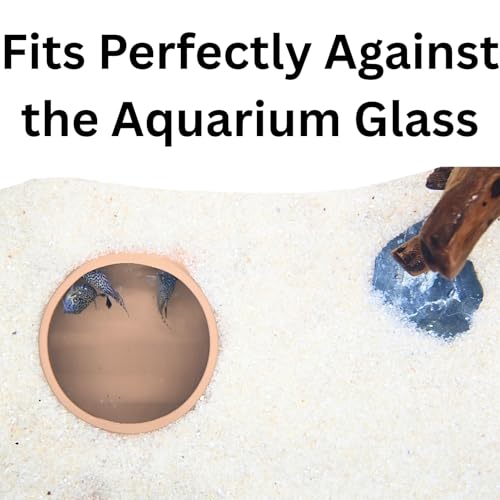 Image of Lucky Critter Aquarium Underground Tunnel Cave Natural Curve | Viewing Fish & Shrimp Under Gravel Tunnel | Fish Tank Decor Decoration Hideout Perfect for Corydora Catfish, Kuhli Loach, Pleco (Brown)