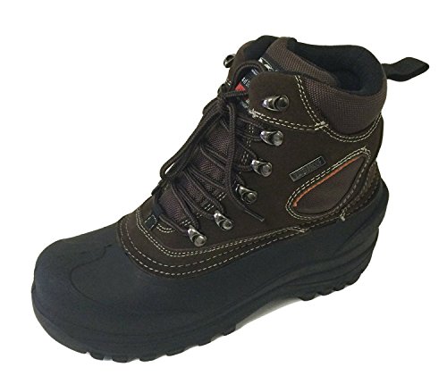 VC607S Men's Winter Boots Snow Leather Cold Weather Thermolite Waterproof Hiking Insulated Work Shoes Brown2