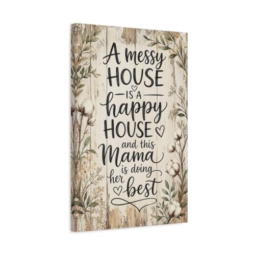 Toile coton rustique Nature Mama 40x60cm pour déco salon