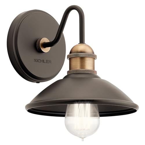 Image of Kichler Clyde 1 Light Bathroom Vanity in a Beautful Olde Bronze Finish, for Bathrooms, (7.25 inch H x 7.5 inch W x 8.25 inch Ext.), 45943OZ