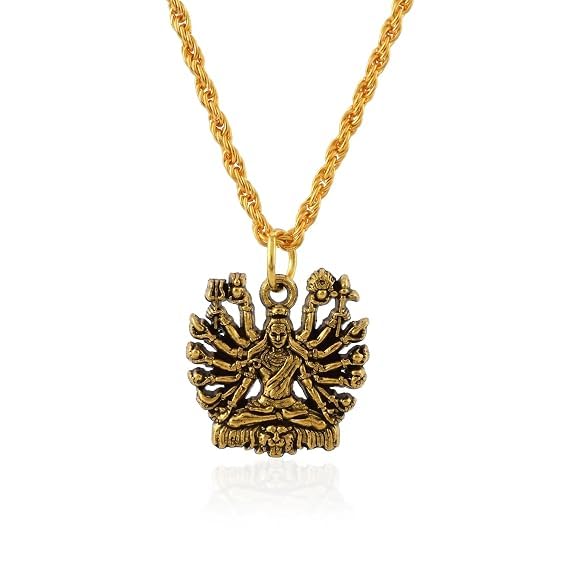 Brass Fourteen Armed Lord Shiva/Shankar Chain Pendant Locket Unisex-image-27