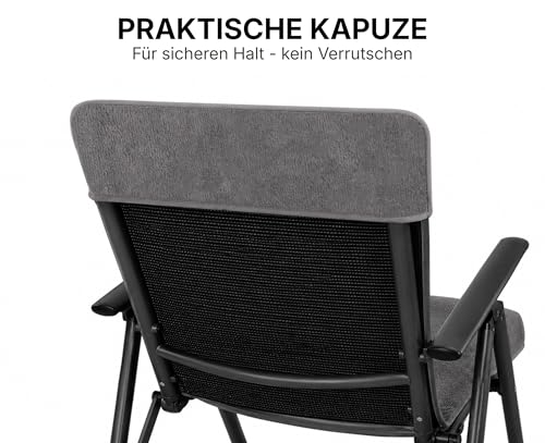 Brandsseller Frottee-Schonbezug für Gartenstuhl und Gartenliege sowie als Strandliegenauflage - aus 100% Baumwolle - ca. 65 x 130 cm - Anthrazit