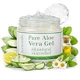 Auravedic Pure Aloe Vera Gel for Face, Body & Hair | Natural & Soothing Plant-Based Gel | Ideal for Daily Skincare, After-Sun Use & Hair Conditioning | Alcohol-Free | 7.05 Oz (200g)