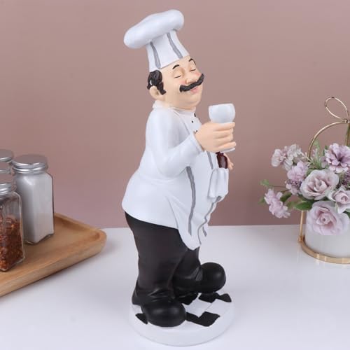 Figurine décorative de chef en résine blanche statue stable cuisine - 6