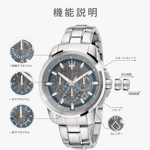 Maserati Orologio da uomo, Collezione Successo, movimento al quarzo, cronografo, in acciaio - R8873621006 - 3