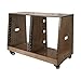 Sound Town DIY 2 x 12U Slanted Studio Rack with Solid Baltic Birch Plywood, Casters, weathered brown for Recording Room, Home Studio (SDRK-D12TB)