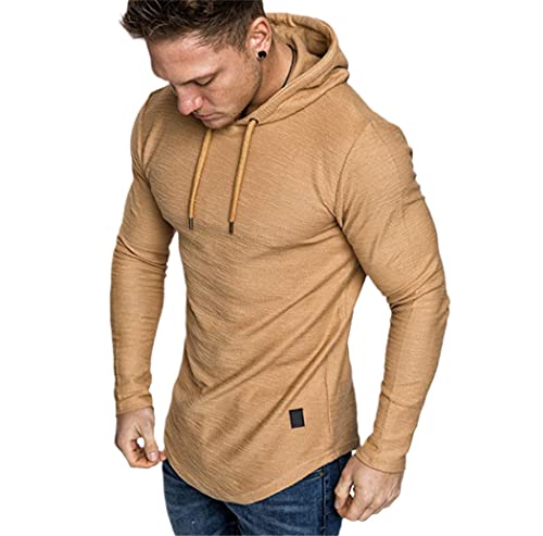 Sweat à capuche homme kaki fini les pulls froids manches longues automne hiver L
